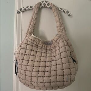 FP Movement by Free People Quilted Puffy Shoulder Bag in Beige